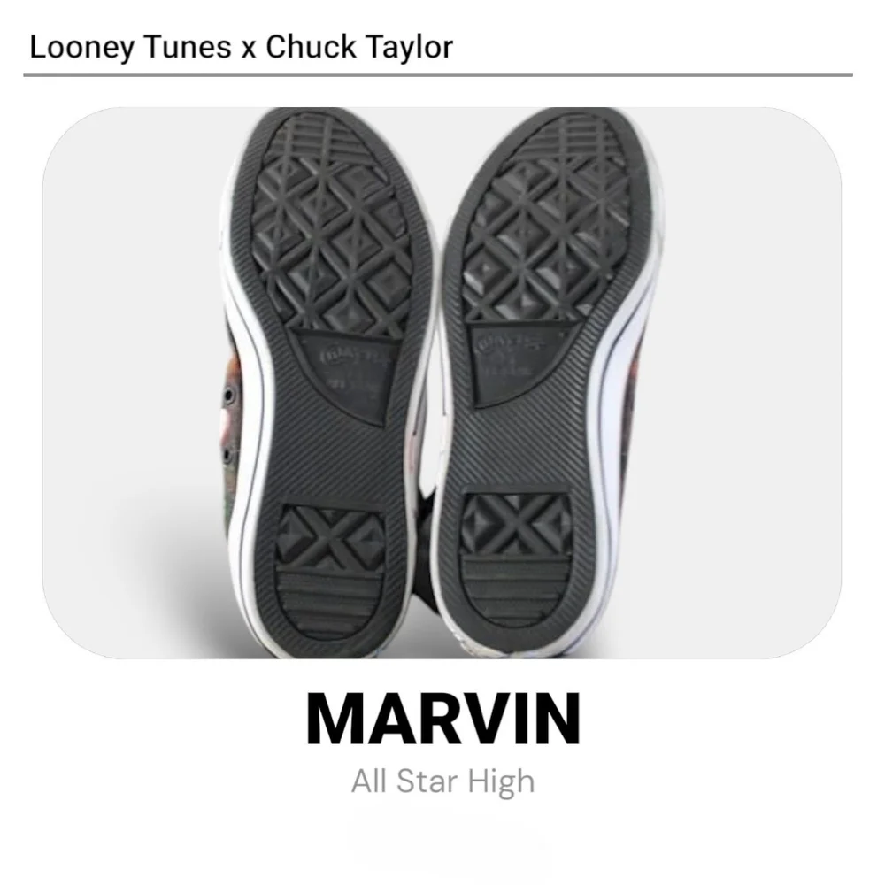 Chuck Taylor x Looney Tunes All Star High Marvin the Martian Sneaker NWOT No Box - Picture 6 of 10